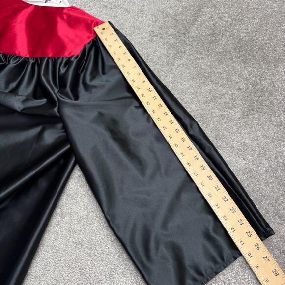 Balfour Academy Graduation Satin Robe Gown Unisex Adult Black Red 5'9 to 5'11 - Picture 6 of 12